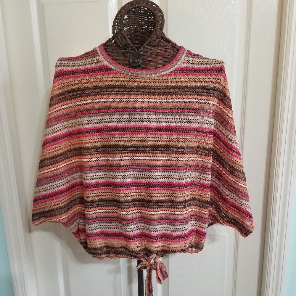 Fig & Blu Drawstring Hem Oversized Knit Poncho